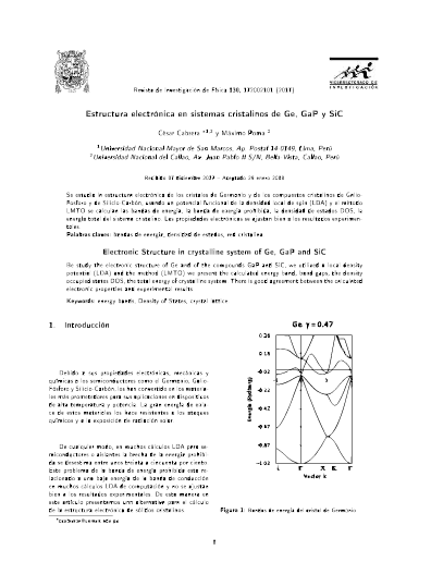 Estructura electrónica en sistemas cristalinos de Ge, GaP y SiC
