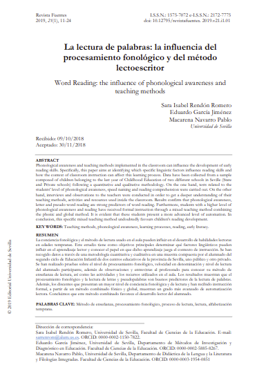 La lectura de palabras: la influencia del procesamiento fonológico y del método lectoescritor