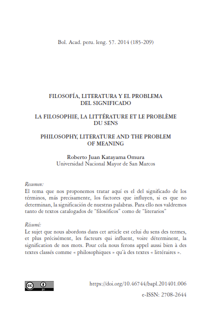 Filosofía, literatura y el problema del significado