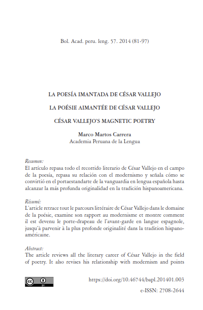 La poesía imantada de César Vallejo