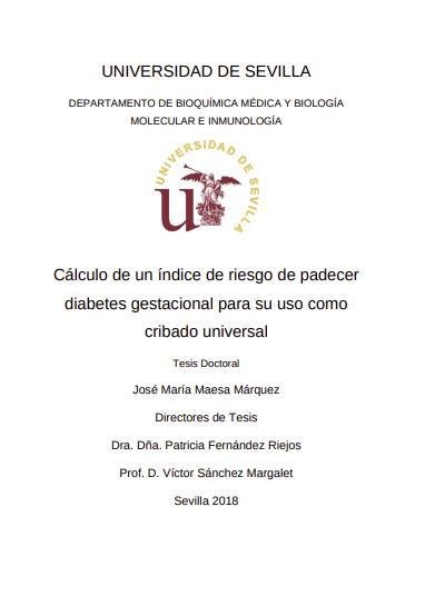 Cálculo de un índice de riesgo de padecer diabetes gestacional para su uso como cribado universal