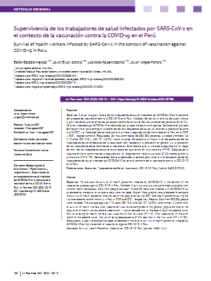 Supervivencia de los trabajadores de salud infectados por SARS-CoV-2 en el contexto de la vacunación