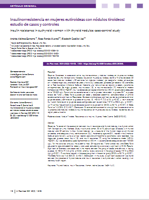 Insulinorresistencia en mujeres eutiroideas con nódulos tiroideos