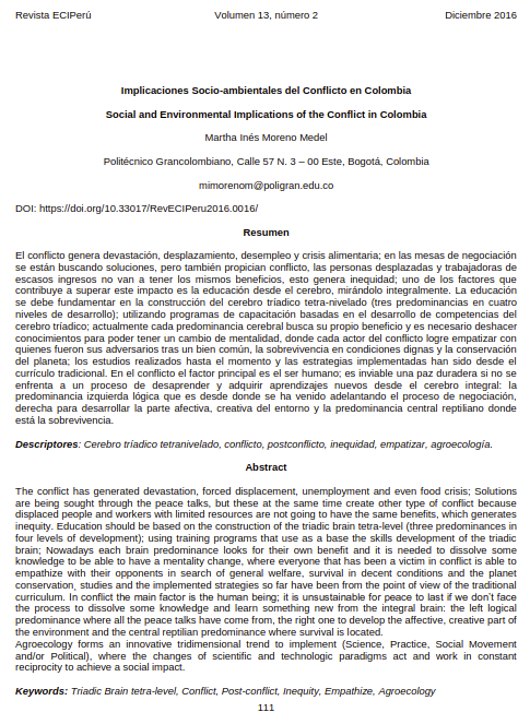 Implicaciones Socio-ambientales del Conflicto en Colombia