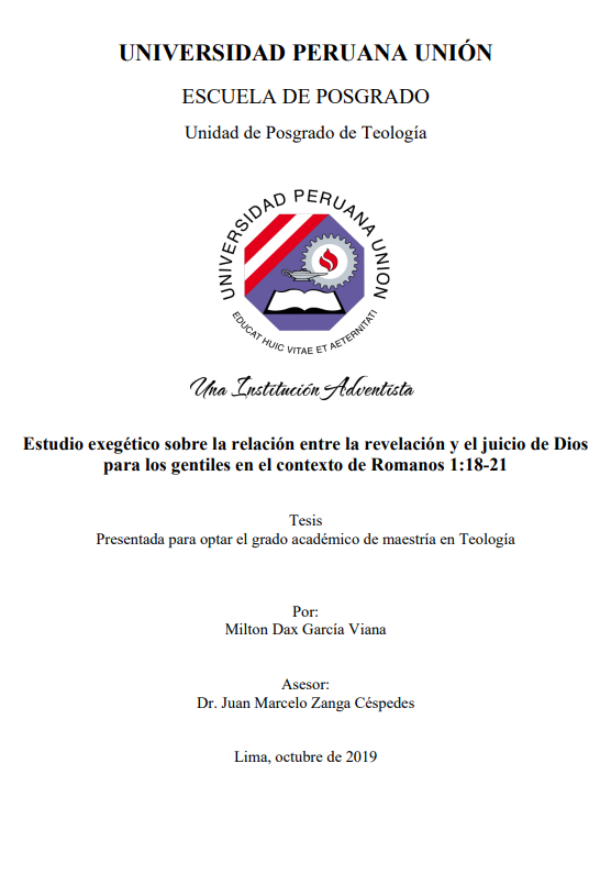 Estudio exegético sobre la relación entre la revelación y el juicio de Dios para los gentiles en el contexto de Romanos 1:18-21