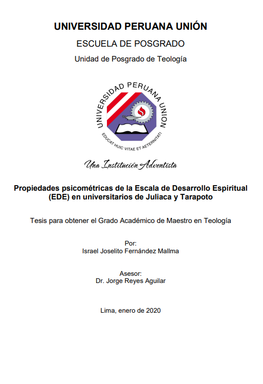 Propiedades psicométricas de la Escala de Desarrollo Espiritual (EDE) en universitarios de Juliaca y Tarapoto