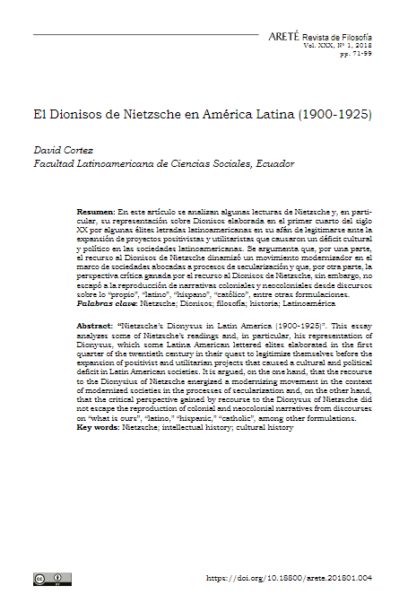 El Dionisos de Nietzsche en América Latina (1900-1925)