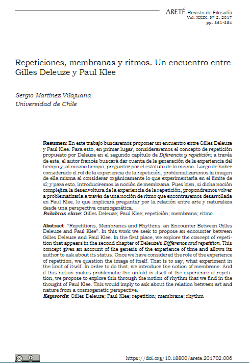 Repeticiones, membranas y ritmos. Un encuentro entre Gilles Deleuze y Paul Klee