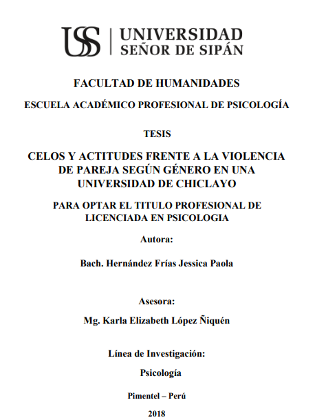 Celos y actitudes frente a la violencia de pareja según género en una Universidad de Chiclayo