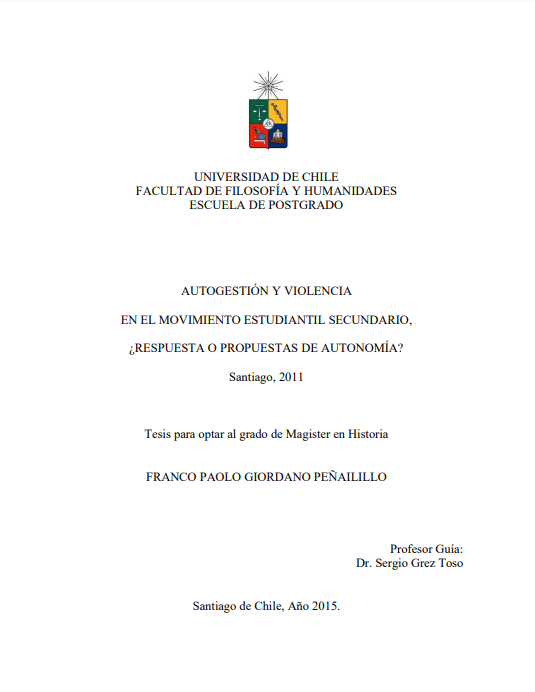 Autogestión y violencia en el movimiento estudiantil secundario, ¿respuesta o propuestas de autonomía?