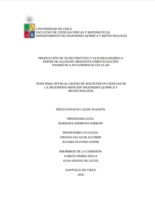 Producción de ácido pirúvico y gliceraldehído a partir de alginato mediante inmovilización enzimática