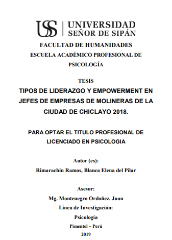 TIPOS DE LIDERAZGO Y EMPOWERMENT EN JEFES DE EMPRESAS DE MOLINERAS DE LA CIUDAD DE CHICLAYO 2018