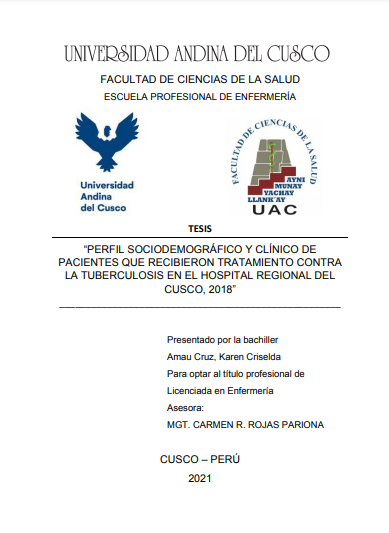 Perfil sociodemográfico y clínico de pacientes que recibieron tratamiento contra la tuberculosis en el Hospital Regional