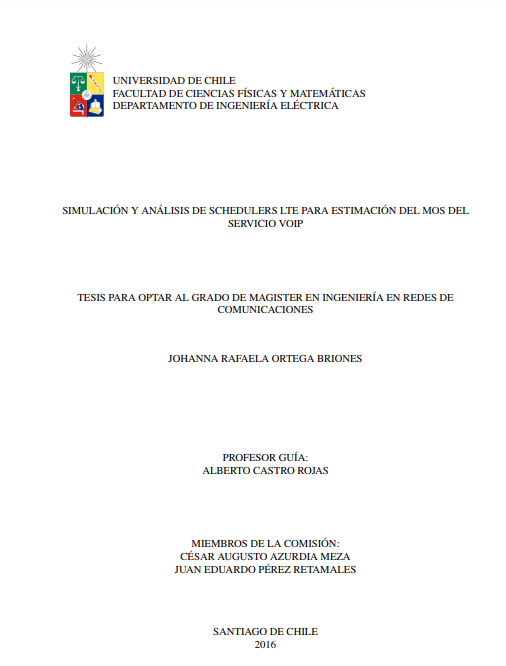 Simulación y análisis de Schedulers LTE para estimación del MOS del servicio VoIP