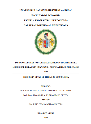 Incidencia de los factores económicos y sociales en la morosidad de la Caja Huancayo