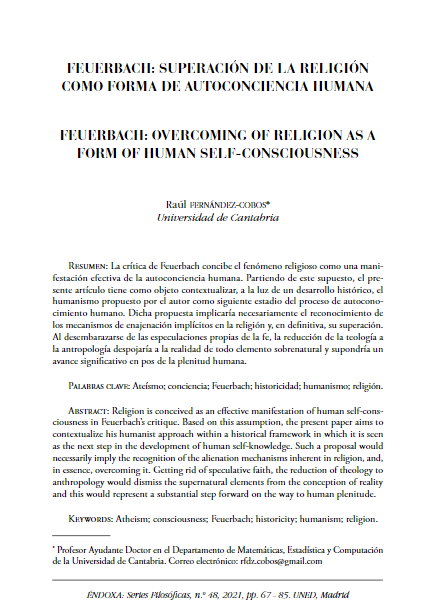 Feuerbach: Superación de la religión como forma de autoconciencia humana