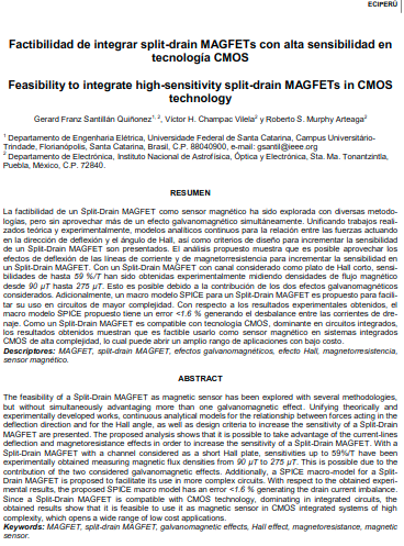 Factibilidad de integrar split-drain MAGFETs con alta sensibilidad en tecnología CMO