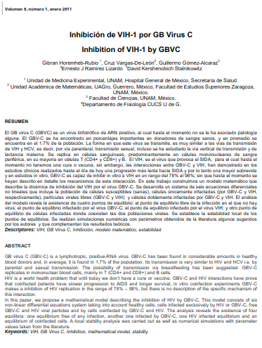 Inhibición de VIH-1 por GB Virus C