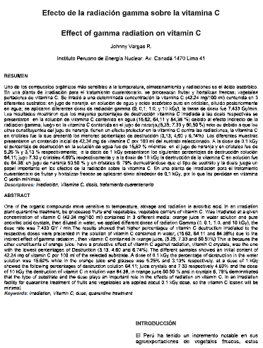 Efecto de la radiación gamma sobre la vitamina C