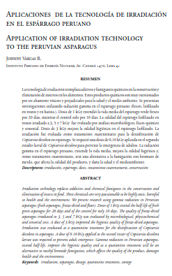 Aplicaciones de la tecnología de irradiación en el espárrago peruano