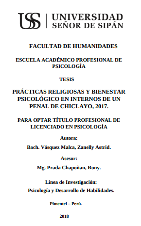 PRÁCTICAS RELIGIOSAS Y BIENESTAR PSICOLÓGICO EN INTERNOS DE UN PENAL DE CHICLAYO, 2017