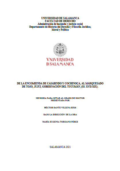 De la encomienda de Casabindo y Cochinoca al Marquesado de Tojo