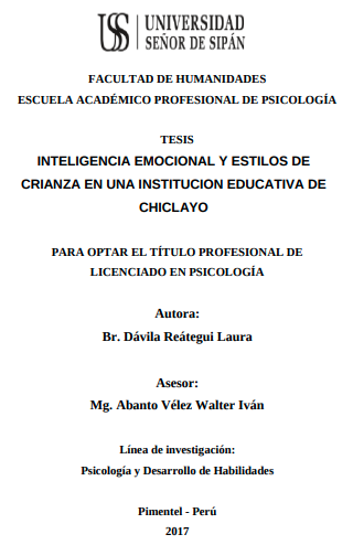 Inteligencia emocional y estilos de crianza en una institución educativa de Chiclayo