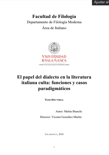 El papel del dialecto en la literatura italiana culta