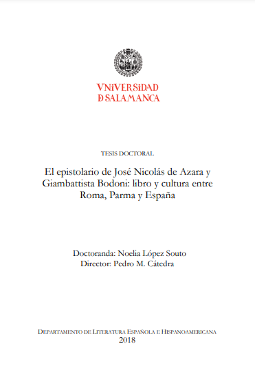 El epistolario de José Nicolás de Azara y Giambattista Bodoni