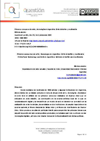 Primeros concursos de arte y tecnología en Argentina