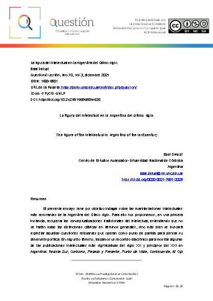 La figura del intelectual en la Argentina del último siglo