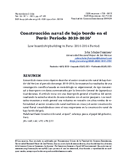 Construcción naval de bajo bordo en el Perú