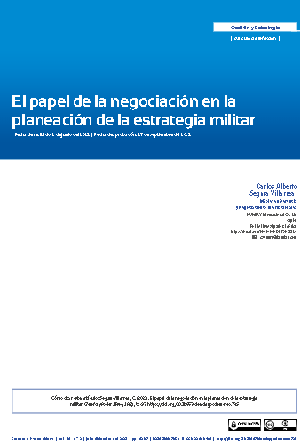 El papel de la negociación en la planeación de la estrategia militar