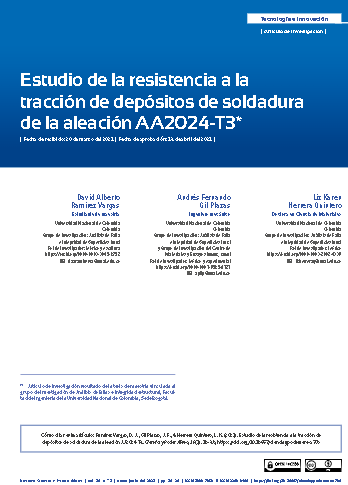 Estudio de la resistencia a la tracción de depósitos de soldadura de la aleación AA2024-T3