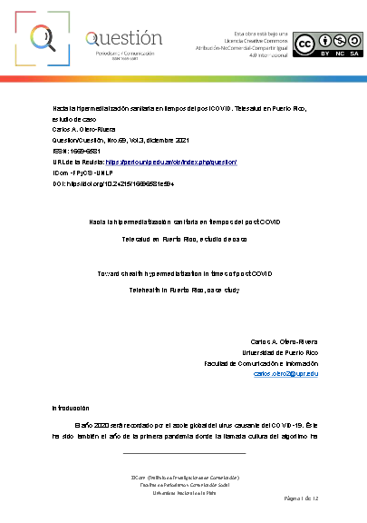Hacia la hipermediatización sanitaria en tiempos del post COVID