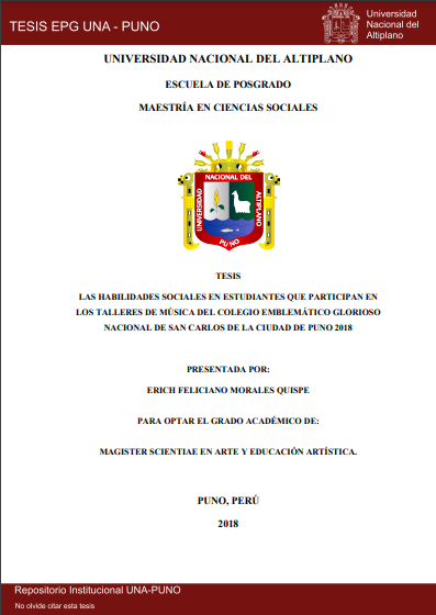 Las habilidades sociales en estudiantes que participan en los talleres de música del colegio emblemático Glorioso Nacional de San Carlos