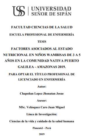 Factores asociados al estado nutricional en niños wambisas de 3 a 5 años en la comunidad nativa Puerto Galilea