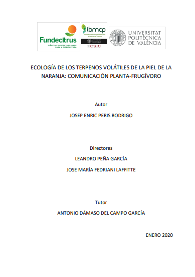 ECOLOGÍA DE LOS TERPENOS VOLÁTILES DE LA PIEL DE NARANJA: COMUNICACIÓN PLANTA-FRUGÍVORO