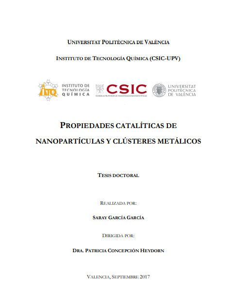 Propiedades catalíticas de nanopartículas y clústeres metálicos