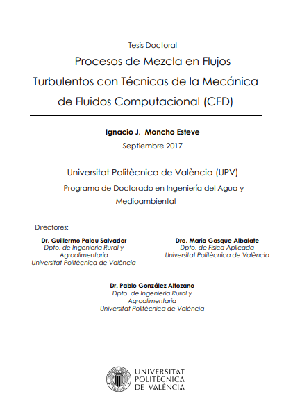 Procesos de Mezcla en Flujos Turbulentos con Técnicas de la Mecánica de Fluidos Computacional (CFD)