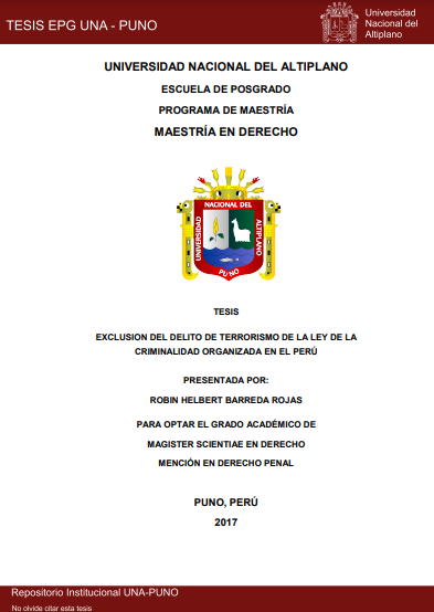 Exclusión del delito de terrorismo de la ley de la criminalidad organizada en el Perú