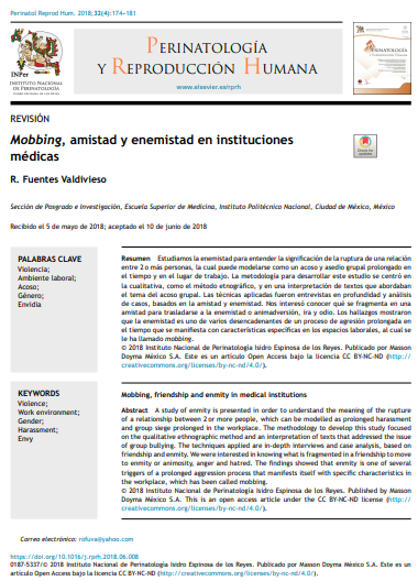 Mobbing, amistad y enemistad en instituciones médicas