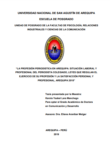 La profesión periodística en Arequipa