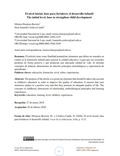 The initial level, base to strengthen child development