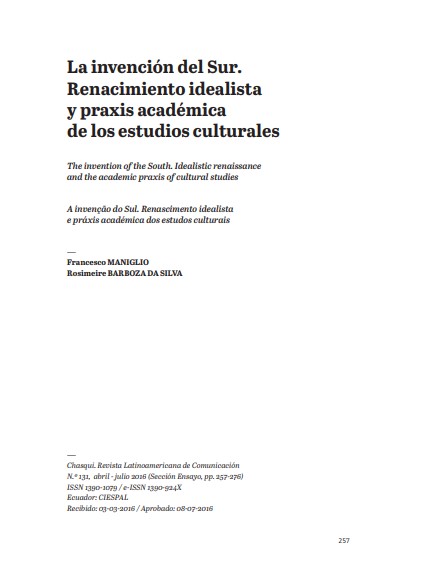 The invention of the South. Idealistic renaissance and the academic praxis of cultural studies