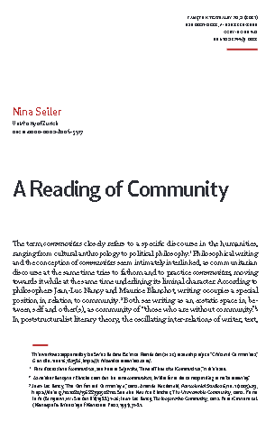 A Reading of Community