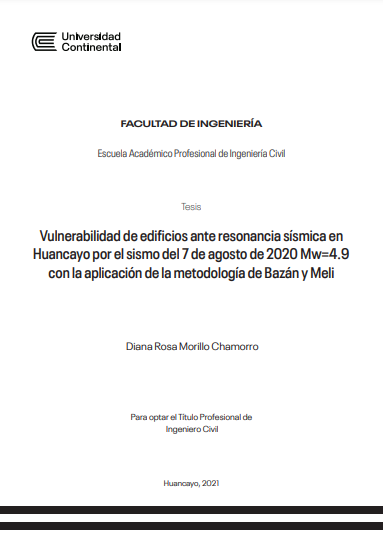 Vulnerabilidad de edificios ante resonancia sísmica en Huancayo por el sismo del 7 de agosto de 2020 Mw=4.9