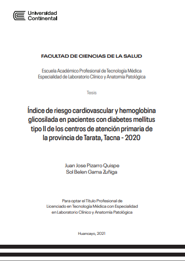 Índice de riesgo cardiovascular y hemoglobina glicosilada en pacientes con diabetes mellitus tipo II de los centros de atención primaria de la provincia de Tarata, Tacna - 2020