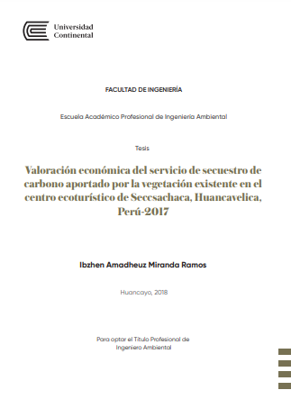 Valoración económica del servicio de secuestro de carbono aportado por la vegetación existente en el centro ecoturístico de Seccsachaca, Huancavelica, Perú - 2017