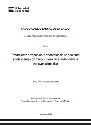 Tratamiento ortopédico - ortodóntico de un paciente adolescente con maloclusión clase I y deficiencia transversal maxilar